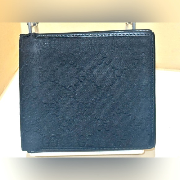Gucci Black Monogrammed Men’s Bifold Wallet - Picture 1 of 13
